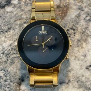 Citizen Men's Axiom Chronograph Large Gold/Black Steel 43mm Watch
